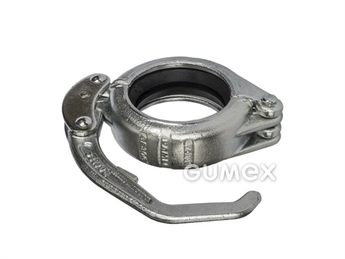 Schelle für Betonschläuche mit Schnellverschluss, Hebel und Dichtung, 3", Stahl, silber, 